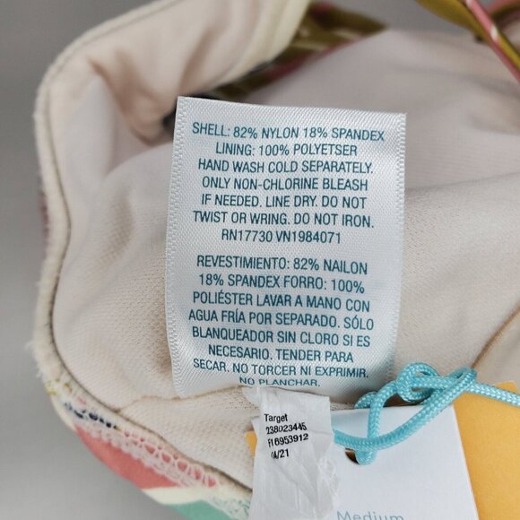 Kona Sol One Piece Swimsuit Women's Small 4-6 Multicolor Belted V-Neck Leaf - Picture 8 of 8